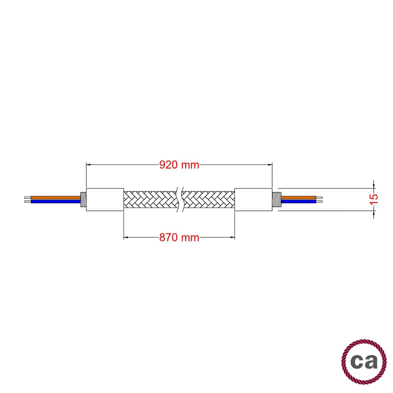 Kit Creative Flex fleksibelt forlængerrør med RN06 Neutral jutebetræk og metalterminaler