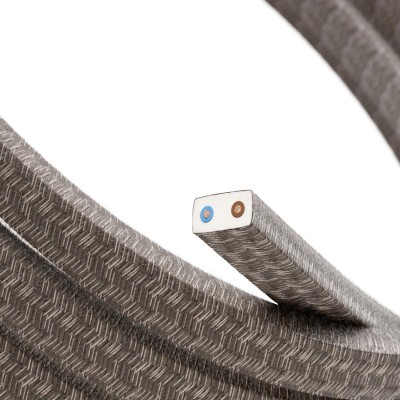 Elektrisk kabel til køreledning beklædt med naturligt linned Brun CN04 - UV-bestandig