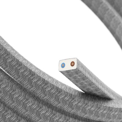 Elektrisk kabel til køreledning beklædt med naturligt linned Grå CN02 - UV-bestandigt