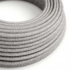 Ultra Soft - strømkabel i silikone beklædt med Grey Melange linned - RN02 rund 2x0,75 mm