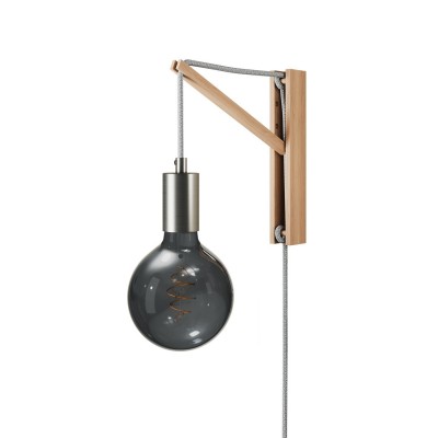 Væglampe i metal med to-polet stik