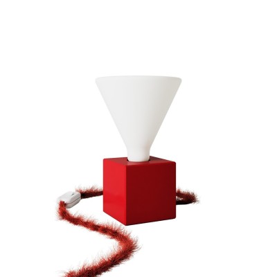 Rød bordlampe - Cubetto