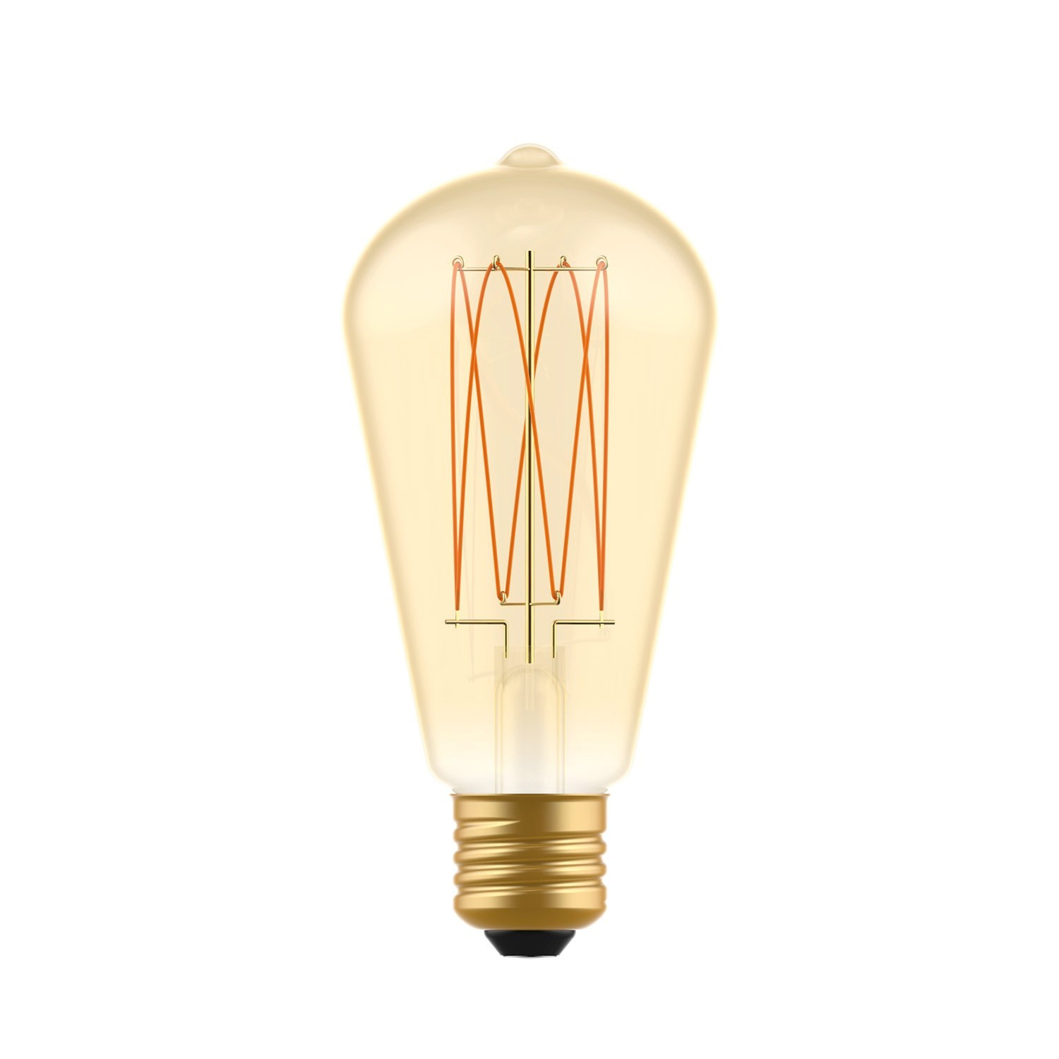 LED Gylden Glødepære C54 Carbon Line glødetråd bur Edison ST64 7W E27 Dæmpbar 2700K