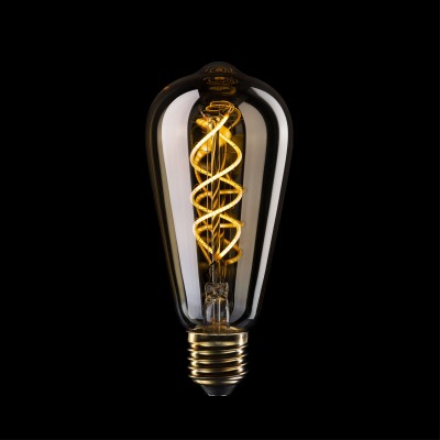 B01 Edison ST64 golden LED lampe 5V samling Spiral glødetråd 1.3W E27 dæmpbar 2500K