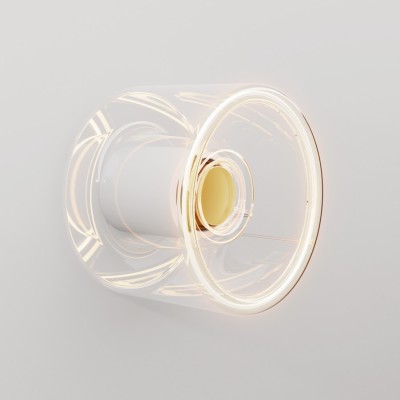 Væglampe med mini transparent Ghost lyskilde