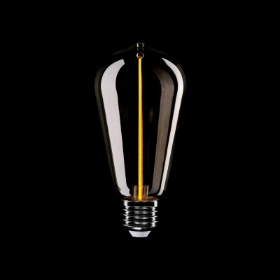 Røgfarvet magnetisk LED-lampe Deco Line ST64 2,2W 60Lm E27 1800K - F03