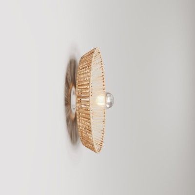 Væg- eller loftslampe med Moorea-lampeskærm i raffia