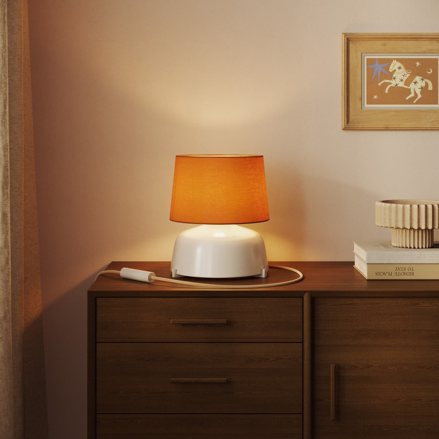 Paralume Athena con attacco E27 per lampada da tavolo o da terra - Made in Italy -Teletta mandarino