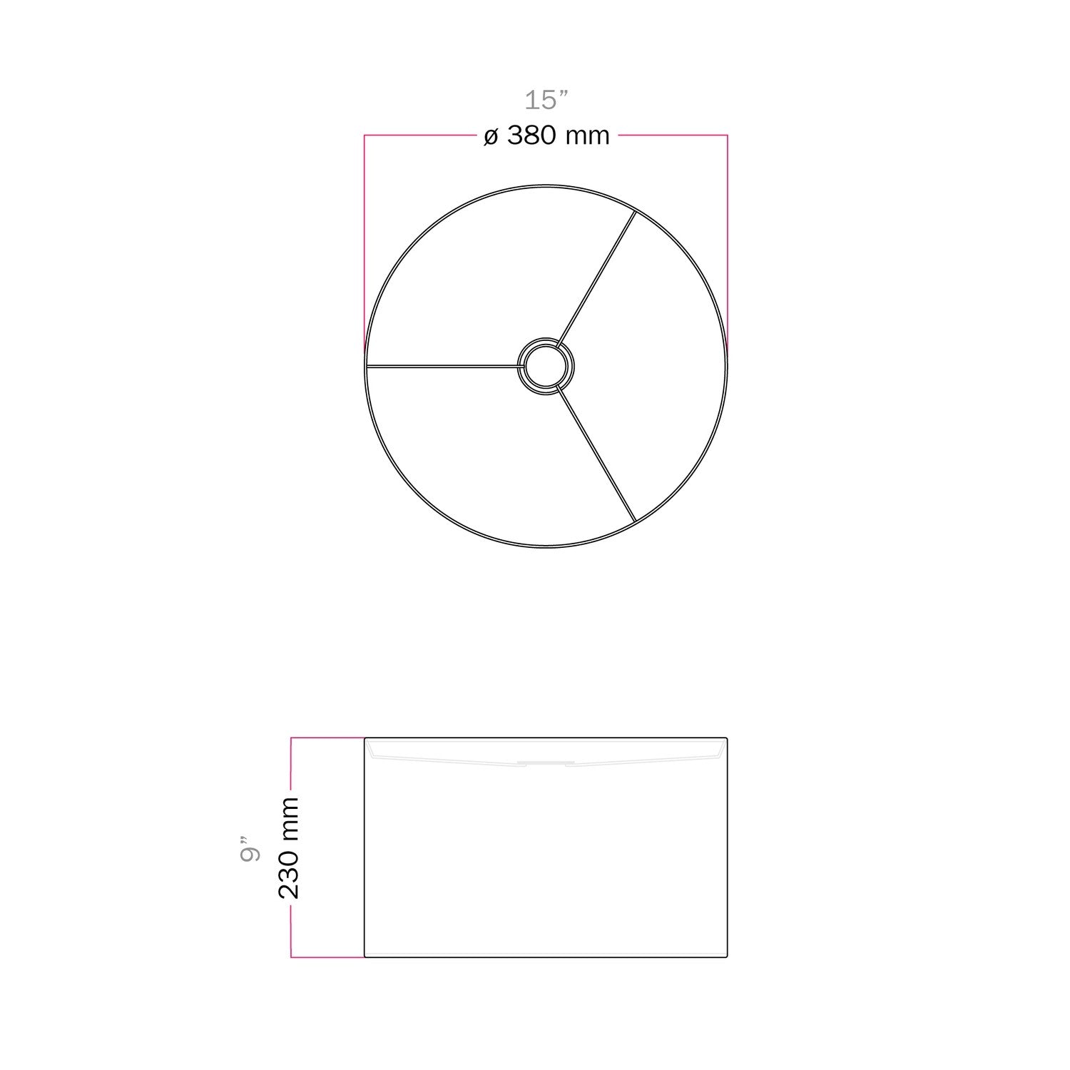 Paralume Cilindro L in tessuto con attacco E27 - Made in Italy - Lana Grigio Scuro
