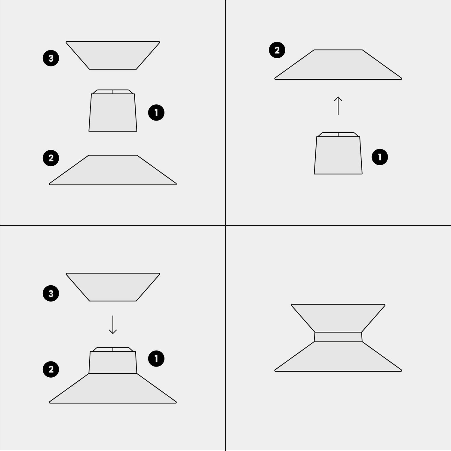 Paralume in tessuto Clessidra per lampada a sospensione - Lana Sabbia Lana grigio scuro