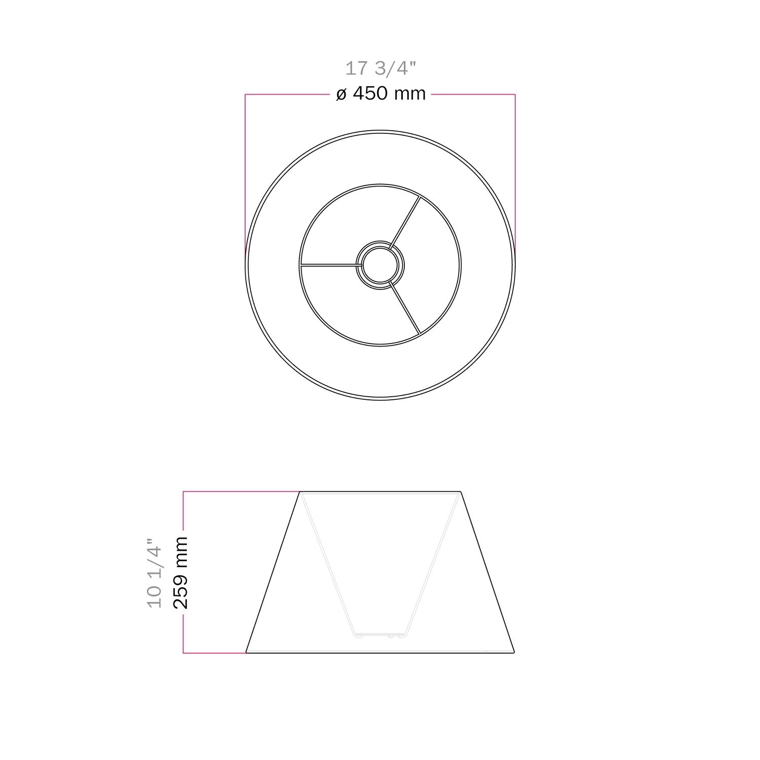 Paralume Impero L per lampada da tavolo o applique con attacco E27 - Made in Italy - Raphia