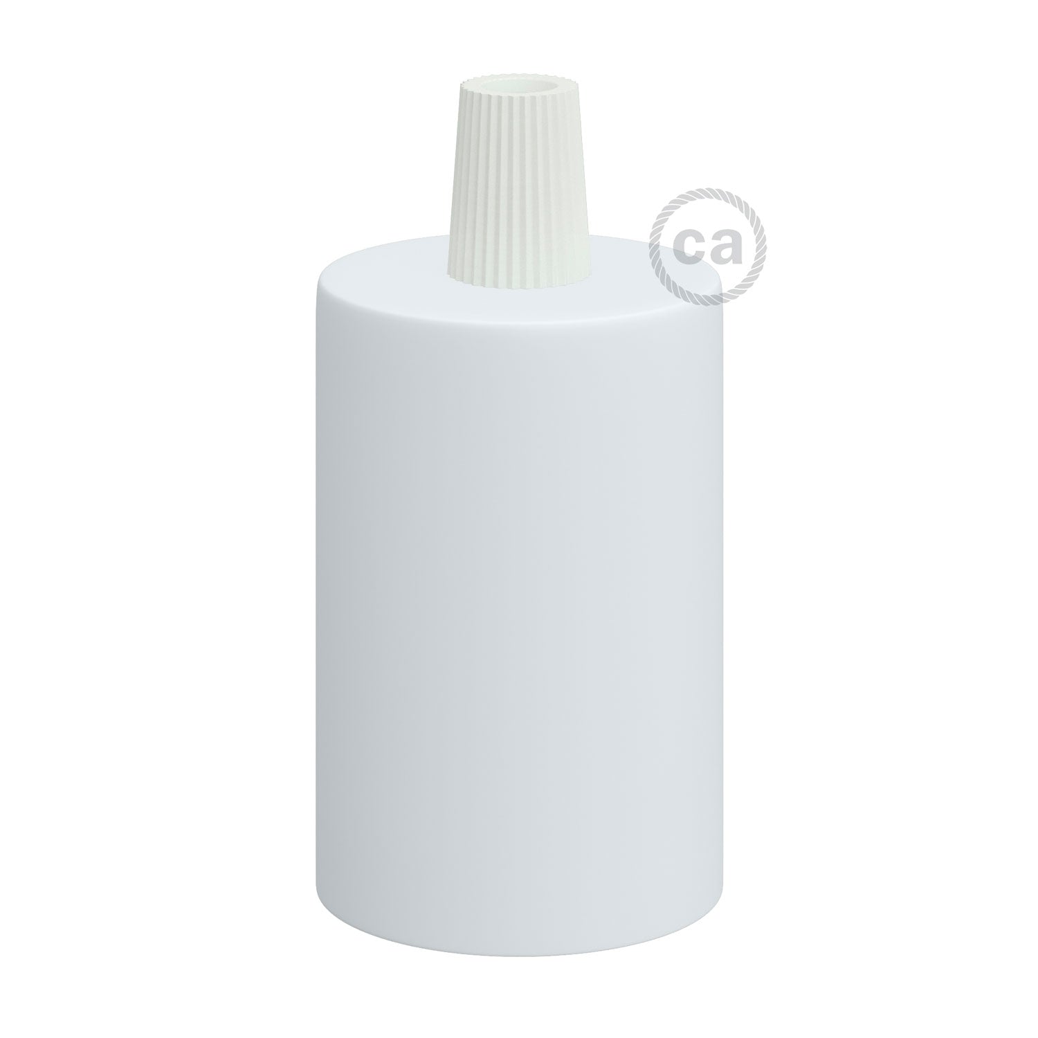 E27 fatningssæt i cylindrisk metal - Mat hvid