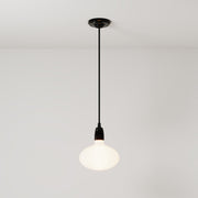 Lampada a sospensione con finitura in porcellana con lampadine LED Ellipse effetto porcellana - Nero