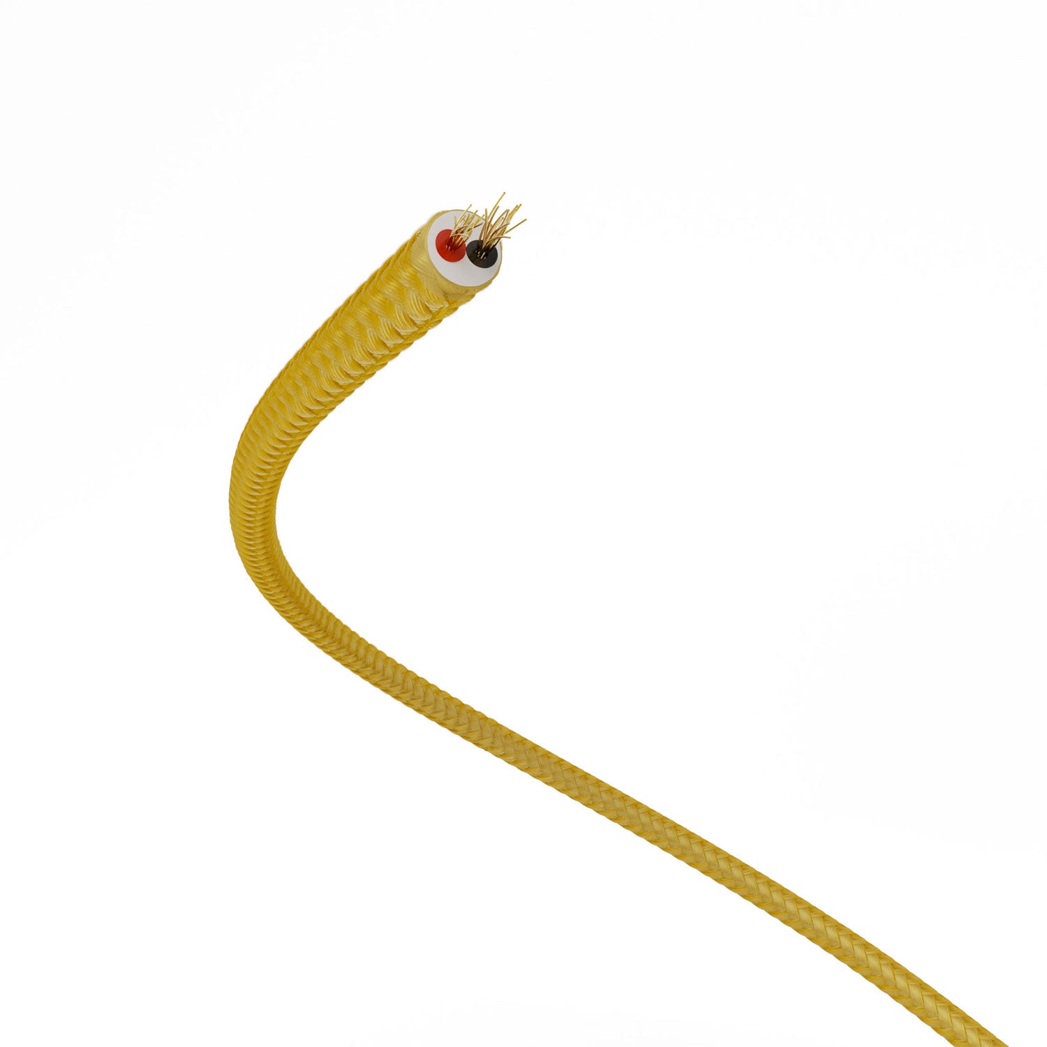 Cavo elettrico Extra Low Voltage rivestito in tessuto effetto seta Oro RM05