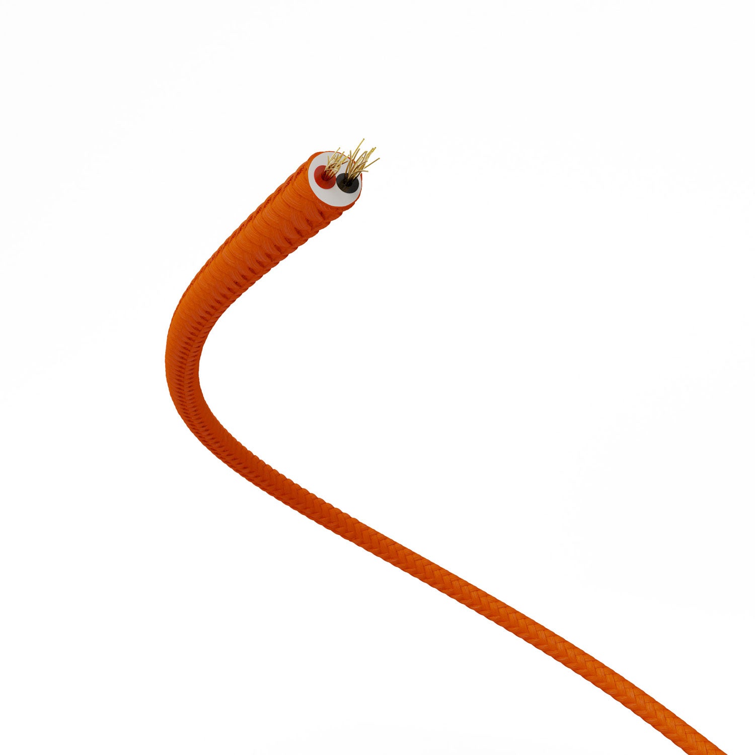 Cavo elettrico Extra Low Voltage rivestito in tessuto effetto seta Arancione RM15