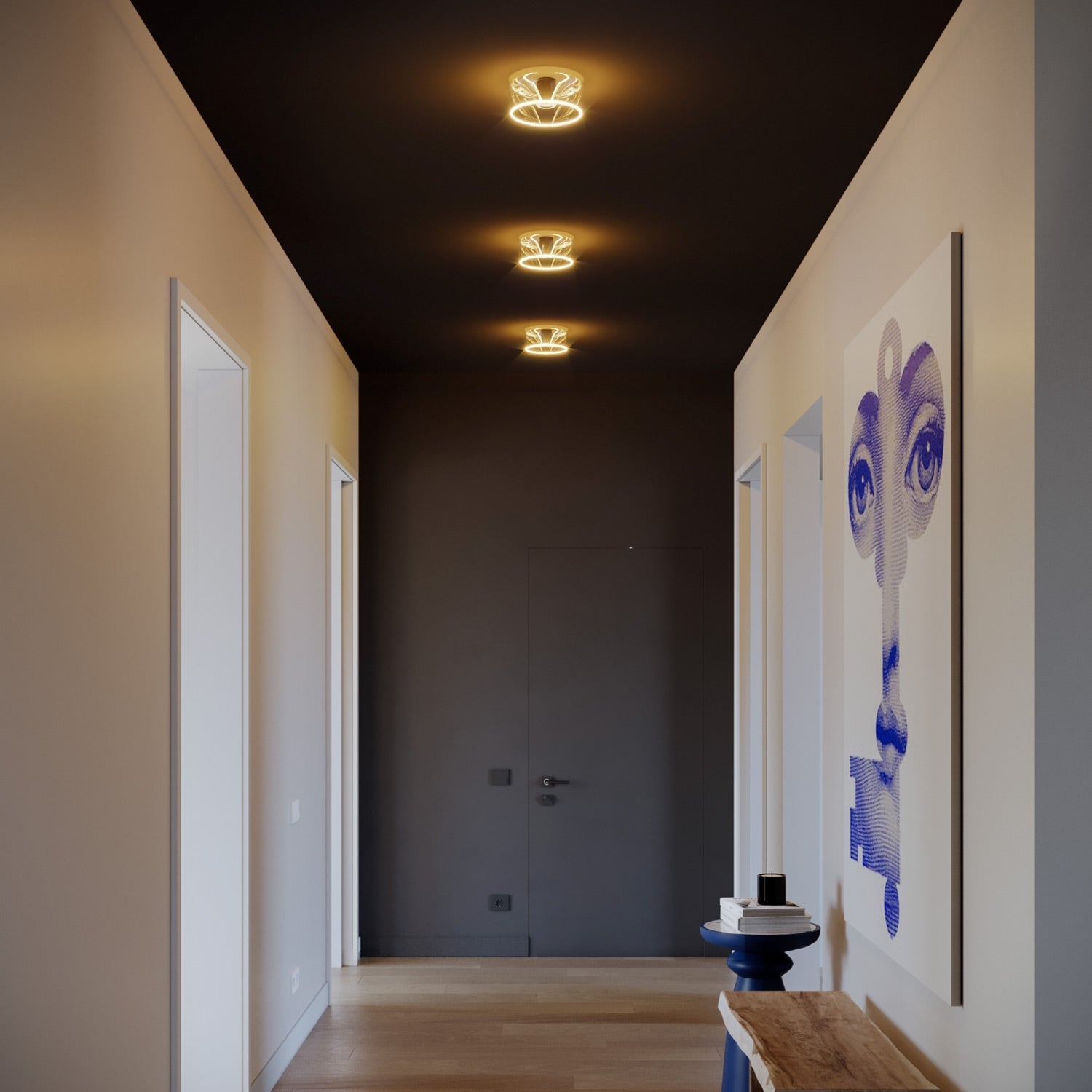 Applique con lampadina Ghost trasparente - Nero