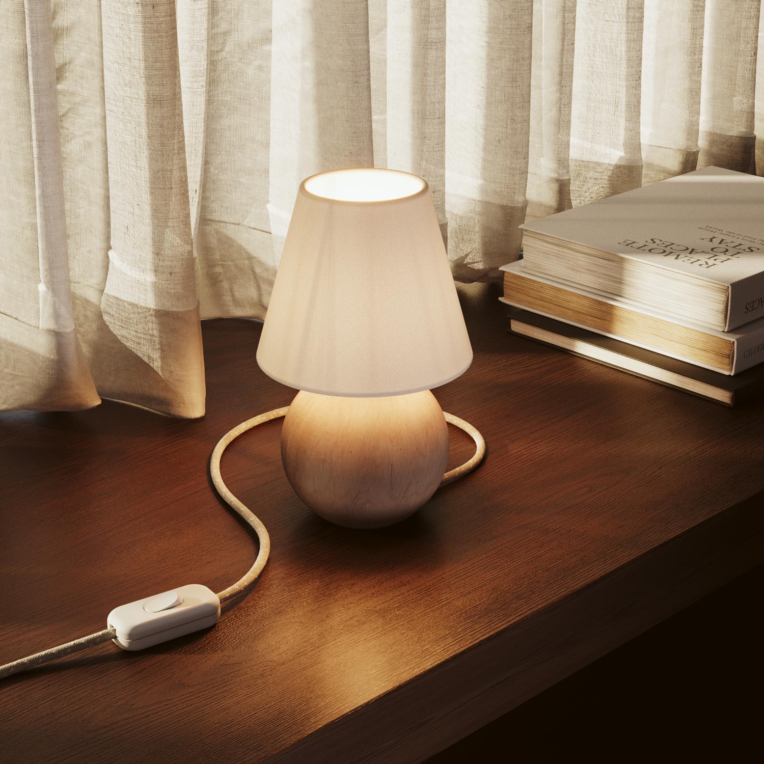 Base lampada in legno - Sfera