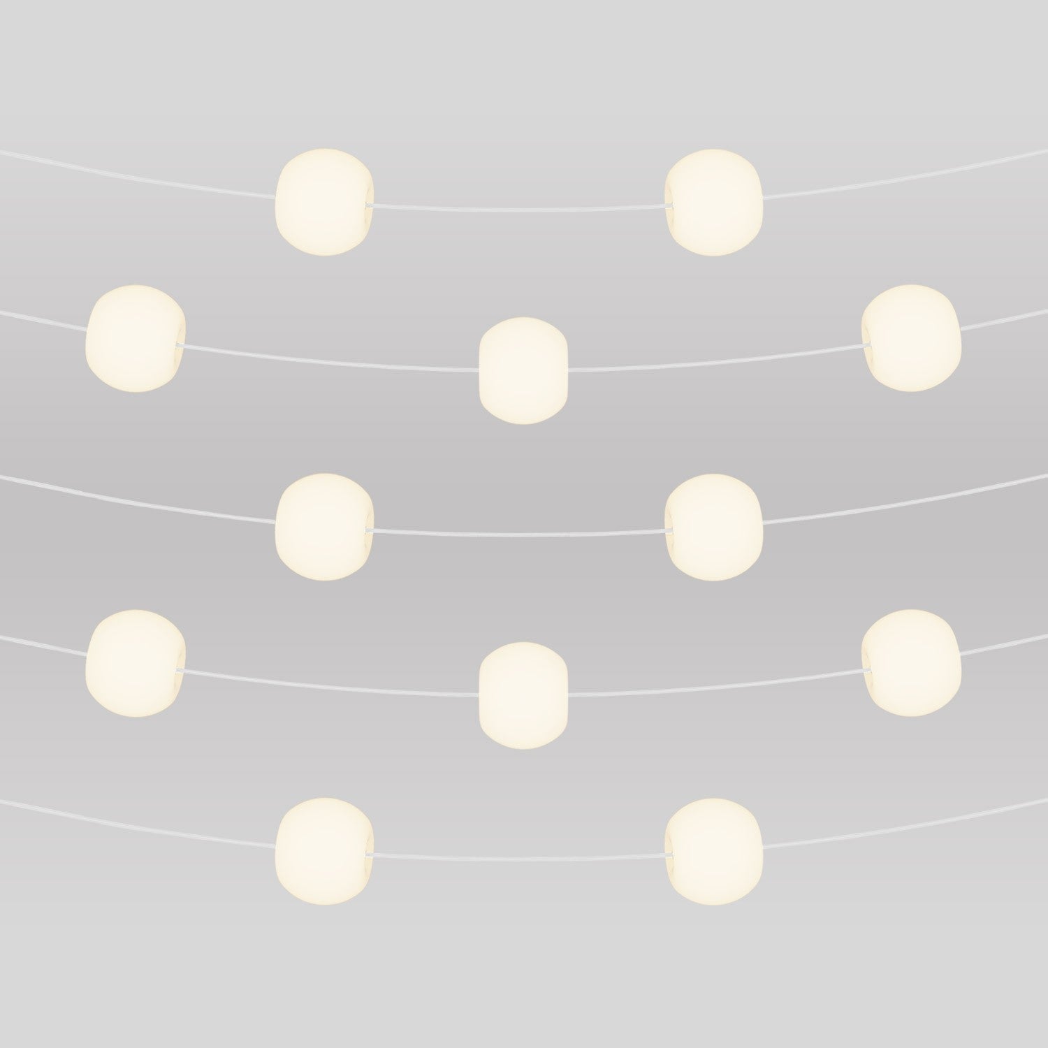 Catena luminosa 12 punti luce da esterno IP67 Bianco Sabbia - Marina12 Cherry