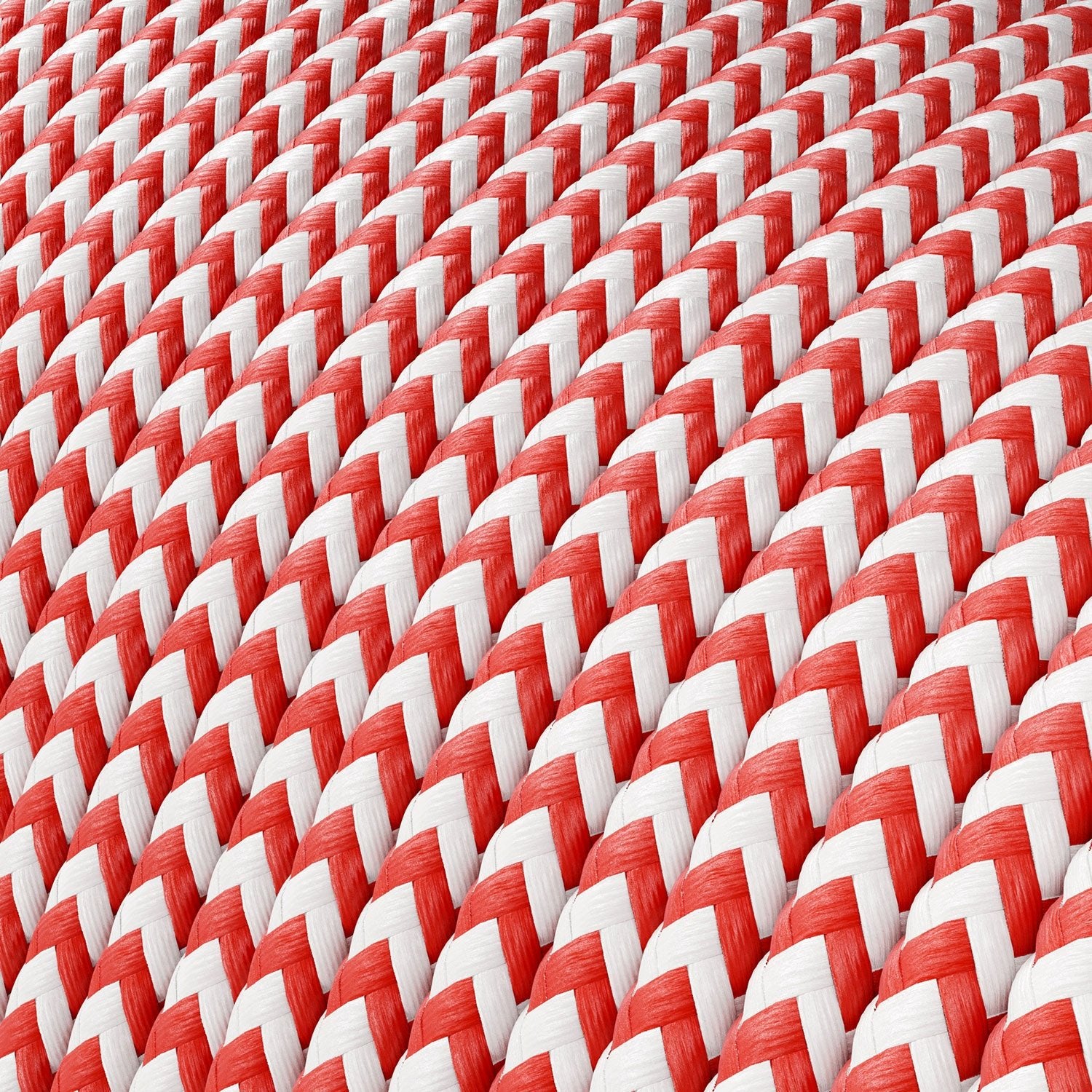 Cavo elettrico Extra Low Voltage rivestito in tessuto Zig Zag Bianco Rosso RZ09