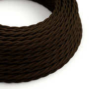 Cavo elettrico in tessuto trecciato Marrone Espresso - L'Originale Creative Cables, per lampade fai-da-te personalizzate - TM13