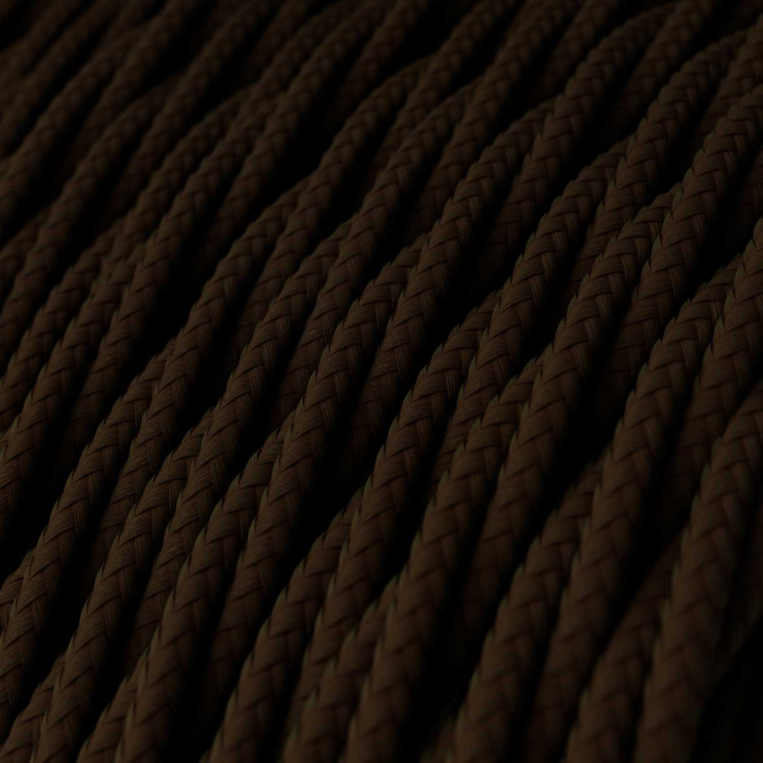 Cavo elettrico in tessuto trecciato Marrone Espresso - L'Originale Creative Cables, per lampade fai-da-te personalizzate - TM13