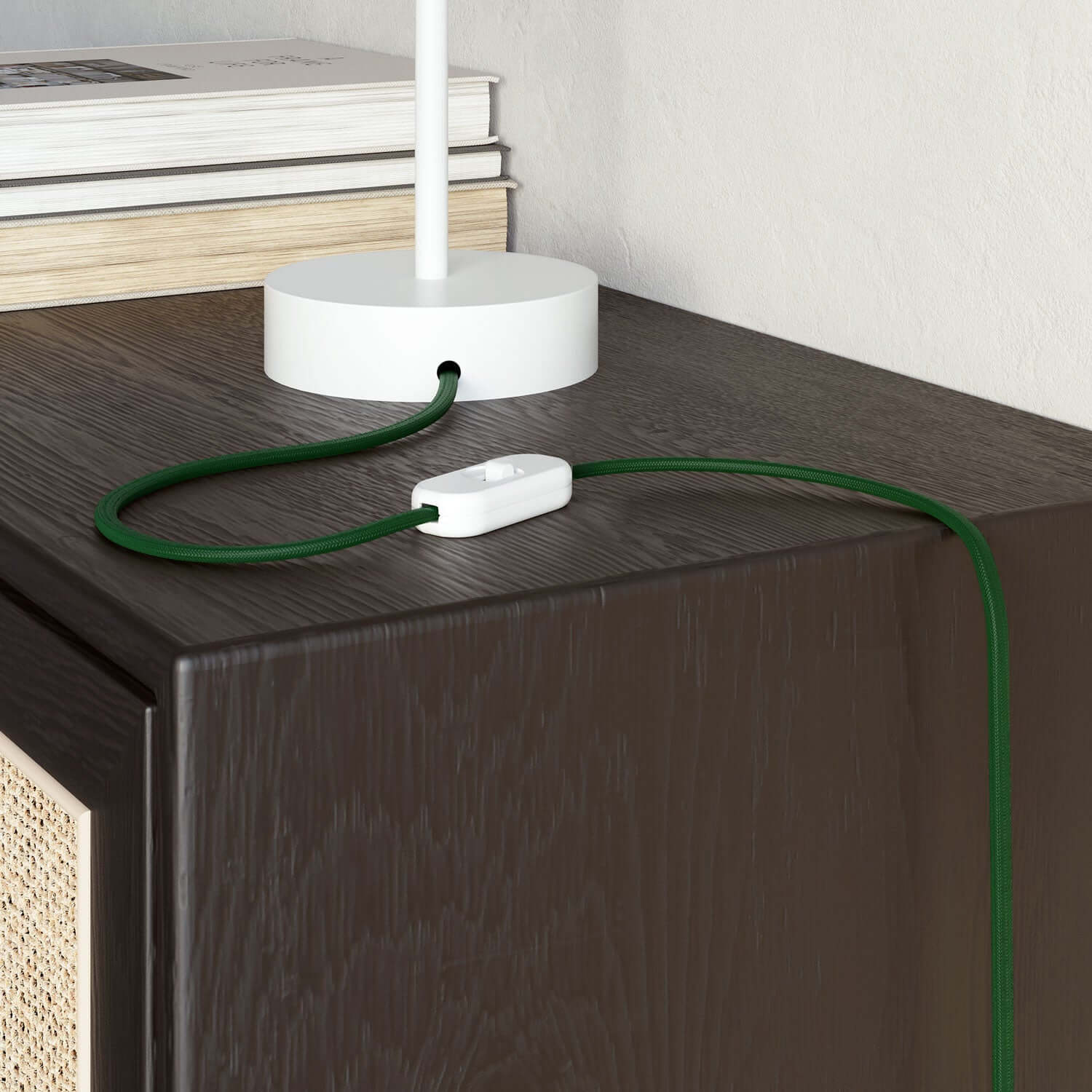 Cavo elettrico piatto Verde Bosco lucido - PM21