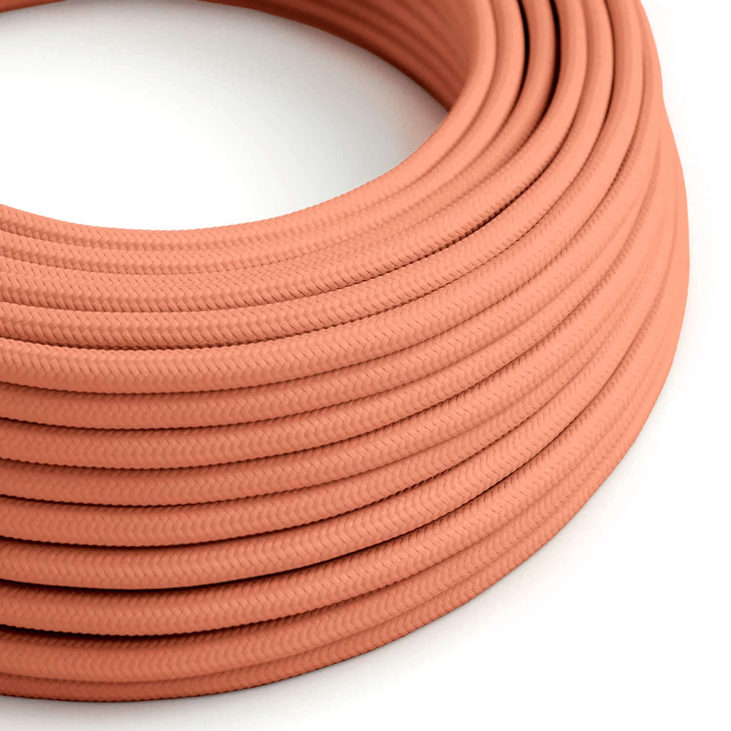 Cavo elettrico rivestito in tessuto color pesca - L'Originale Creative Cables, per lampade moderne e colorate - RM23