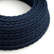 Cavo trecciato per illuminazione Blu profondo - L'Originale Creative Cables, per impianti a vista di design - TM20