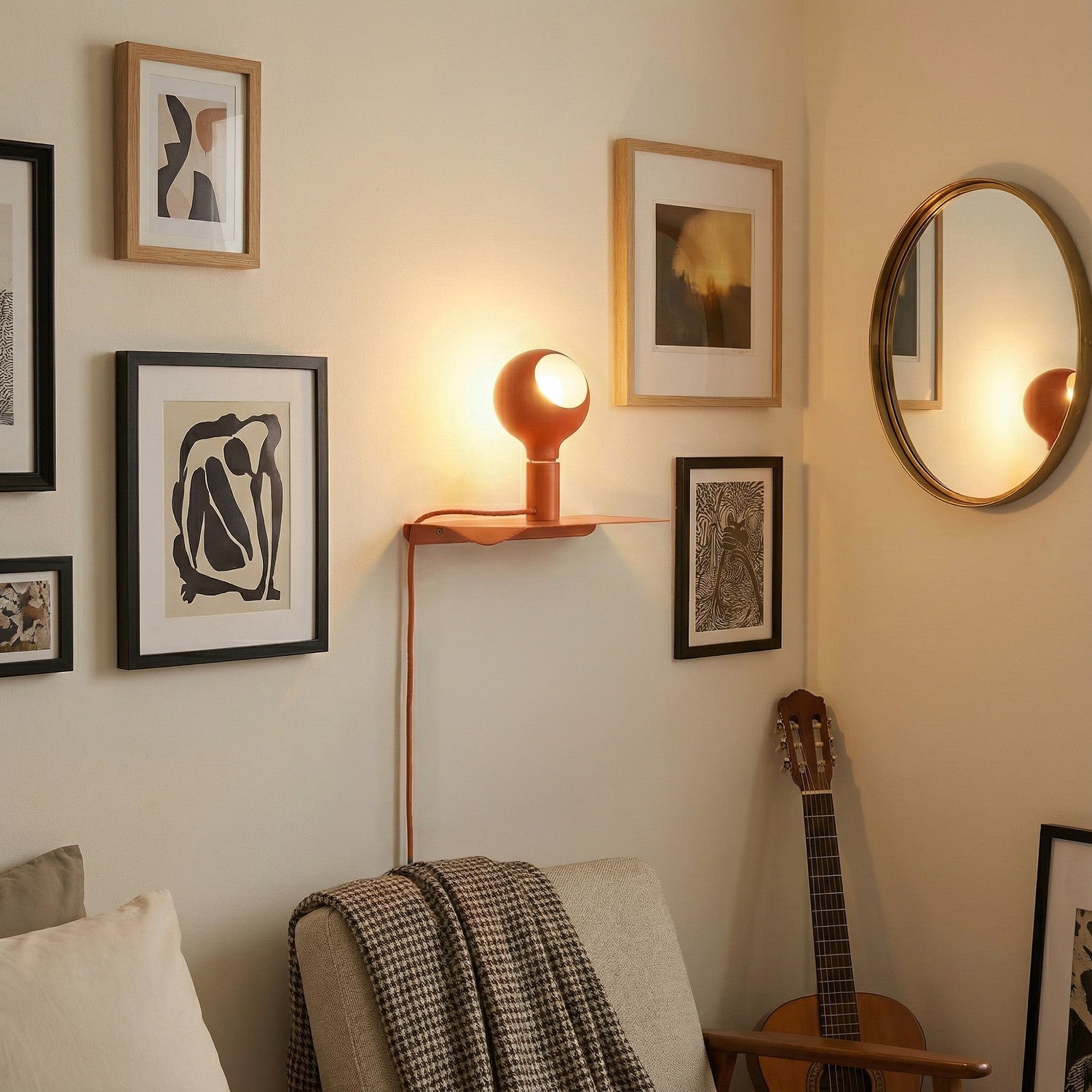 Combo Camo - Lampada con mensola - Arancione - Creative Cables