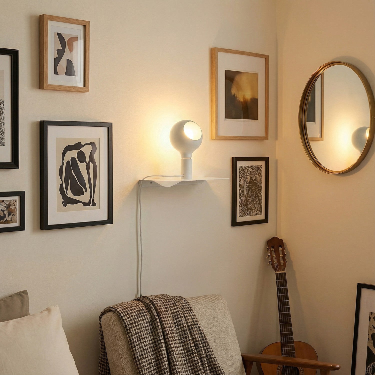 Combo Camo - Lampada con mensola - Bianco - Creative Cables