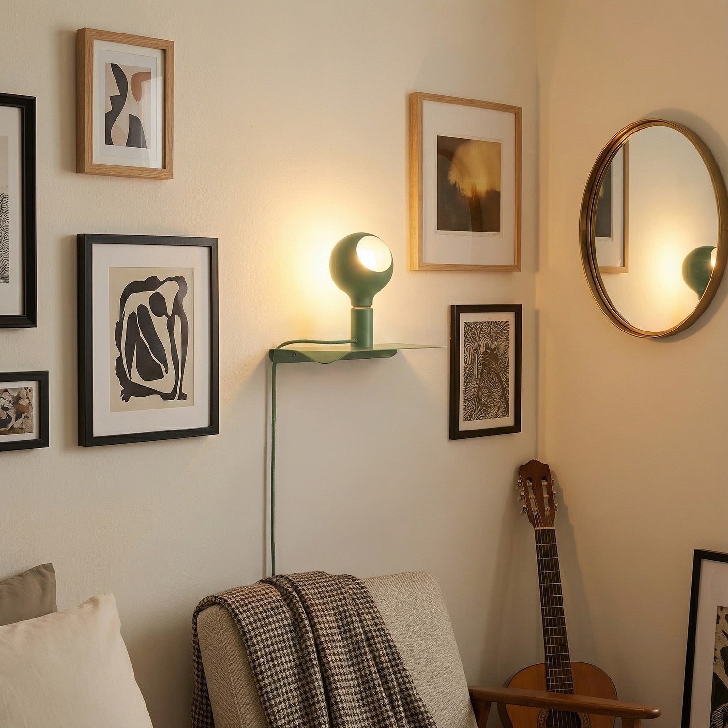 Combo Camo - Lampada con mensola - Verde - Creative Cables