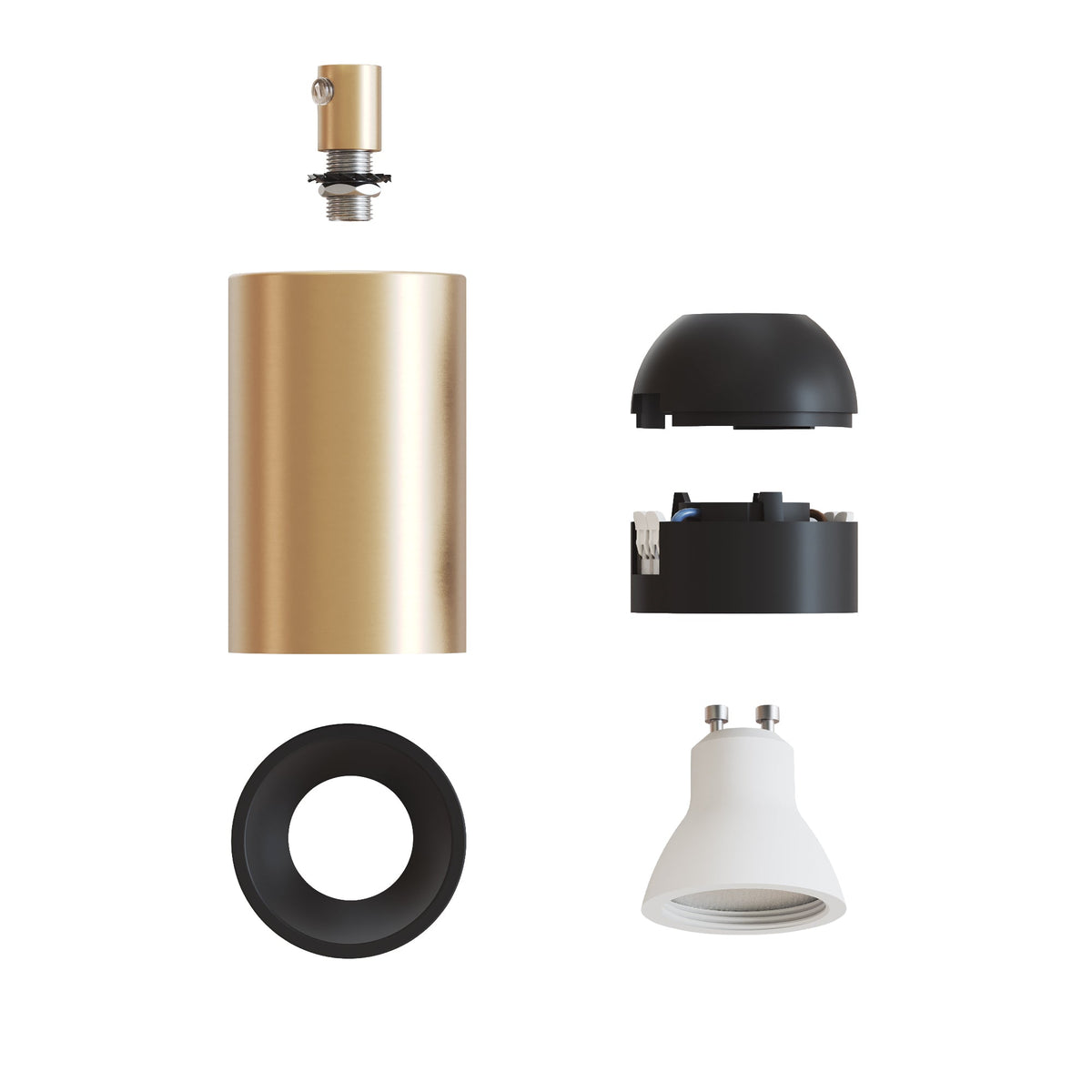 Faretto GU10 Spotlight LED Bispot - Bronzo satinato / Nero