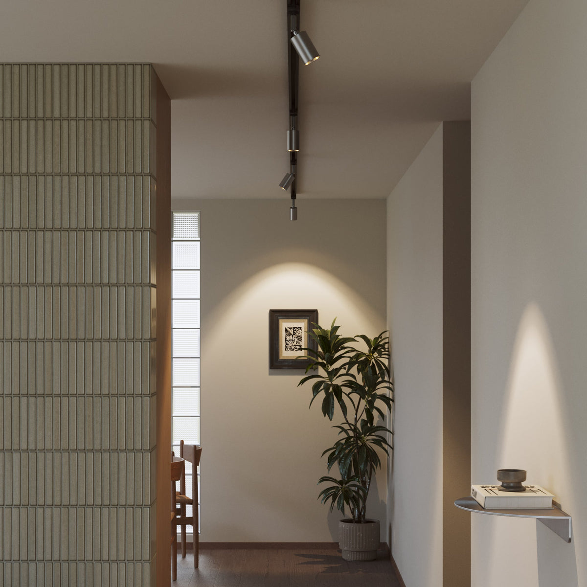 Faretto orientabile Bispot per sistema a binario - Titanio satinato Si Powergear
