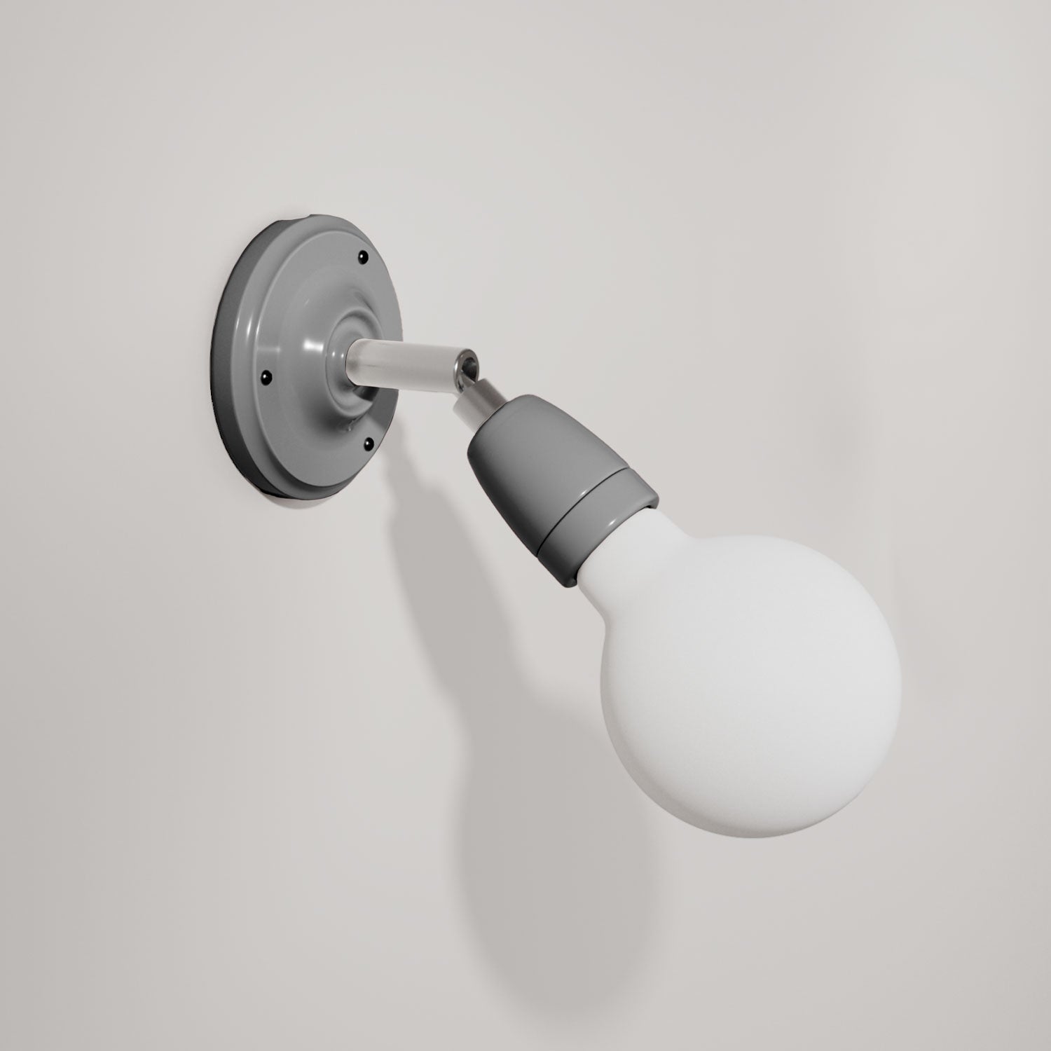 Fermaluce 90° Color, il punto luce orientabile in porcellana da parete o soffitto - Grigio