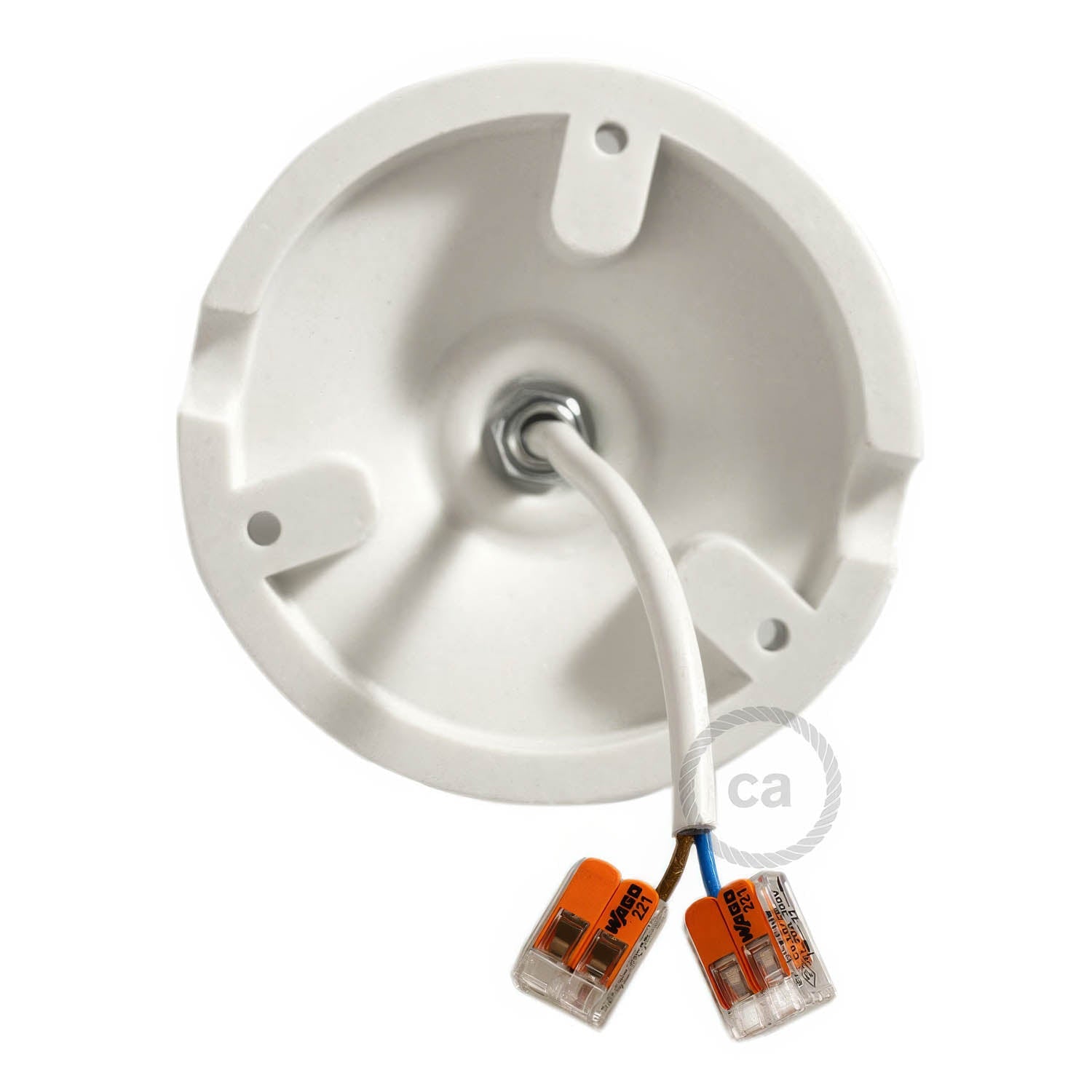 Fermaluce Color, il punto luce colorato in porcellana da parete o soffitto - Bianco