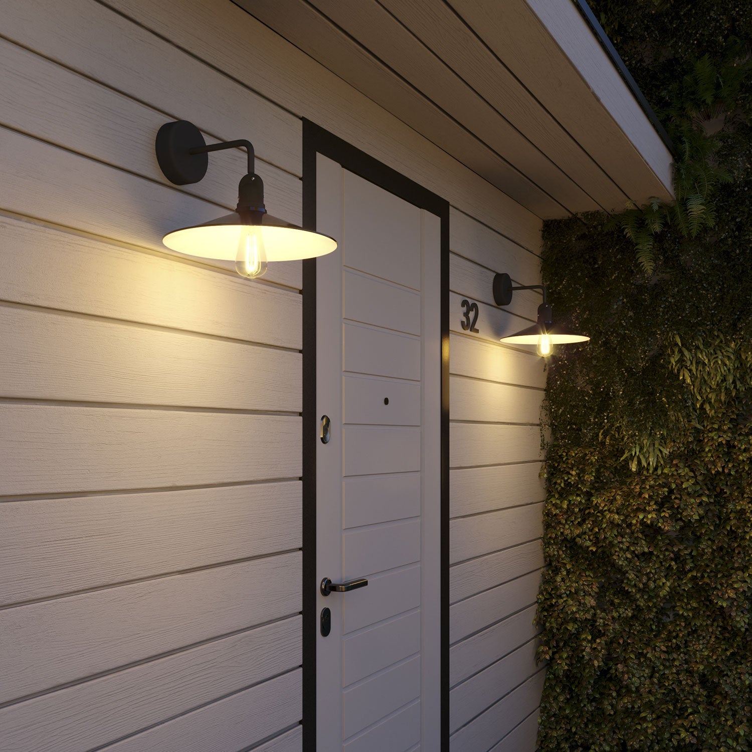 Fermaluce per paralume Modulair con estensione a L, rosone e portalampada IP65 waterproof - Grafite