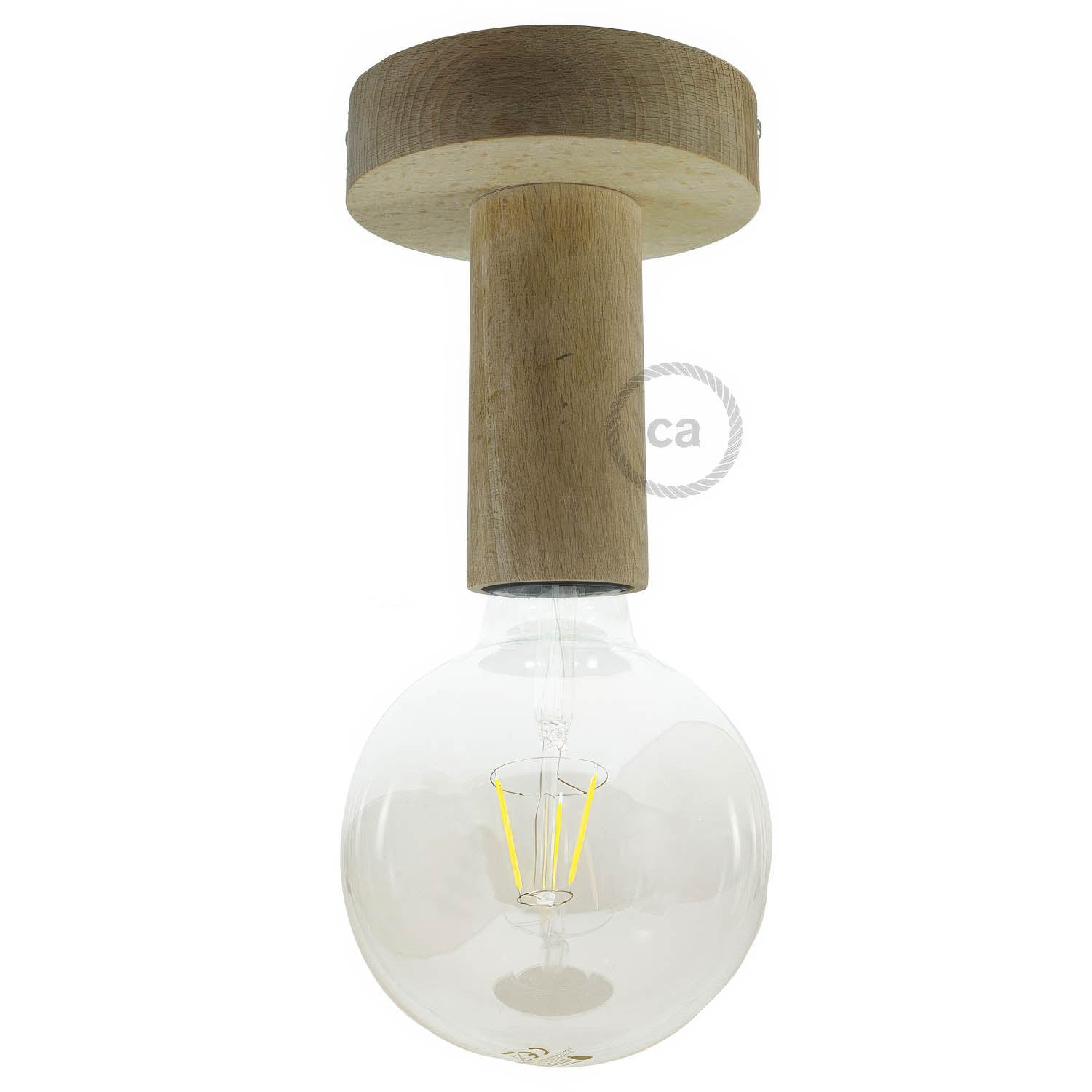 Fermaluce Wood M, il punto luce in legno a parete o soffitto - Neutro