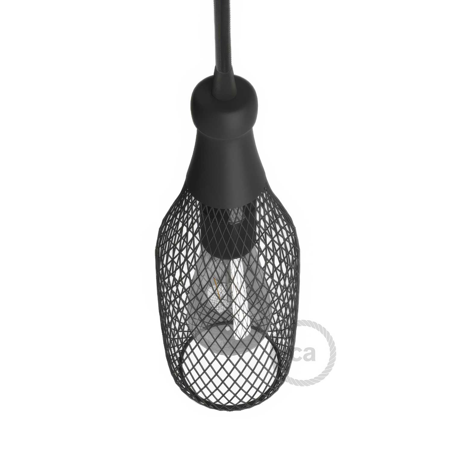 Gabbia paralume bottiglia Magnum in metallo - Nero