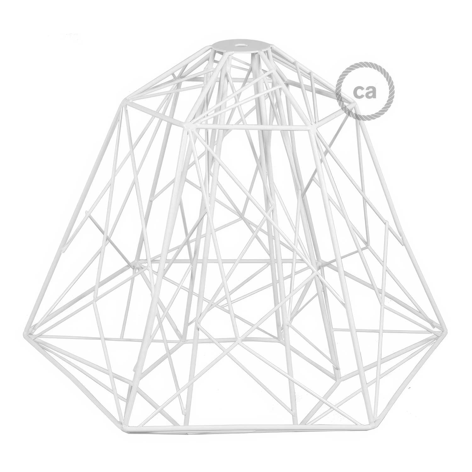 Gabbia XL paralume Apollo in metallo con portalampada E27 - Bianco