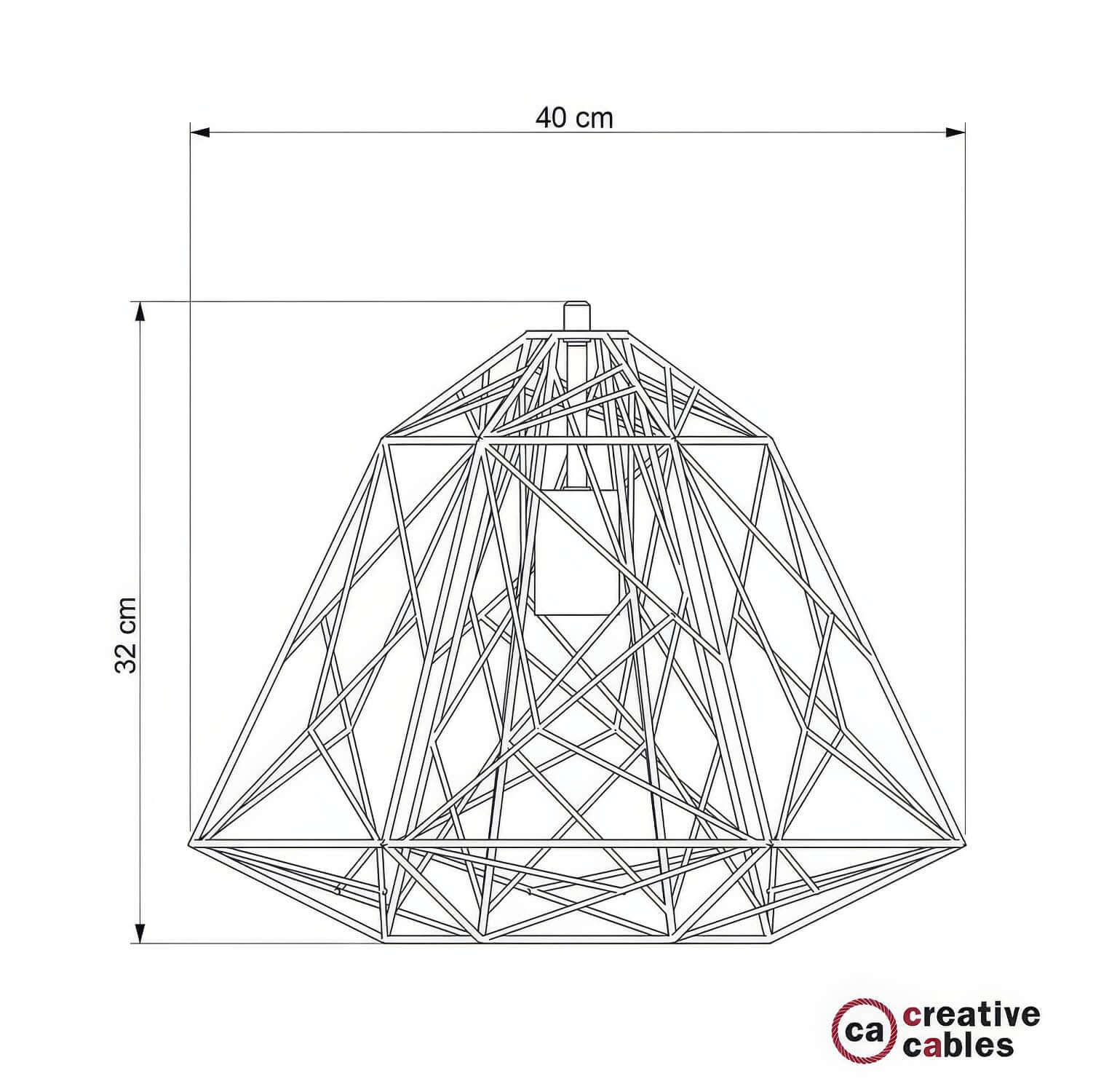 Gabbia XL paralume Apollo in metallo con portalampada E27 - Rame