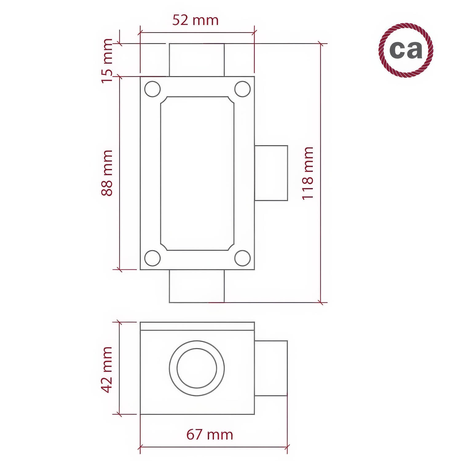 Giunto di derivazione a tre uscite con forma a T per Creative-Tube, corpo in alluminio