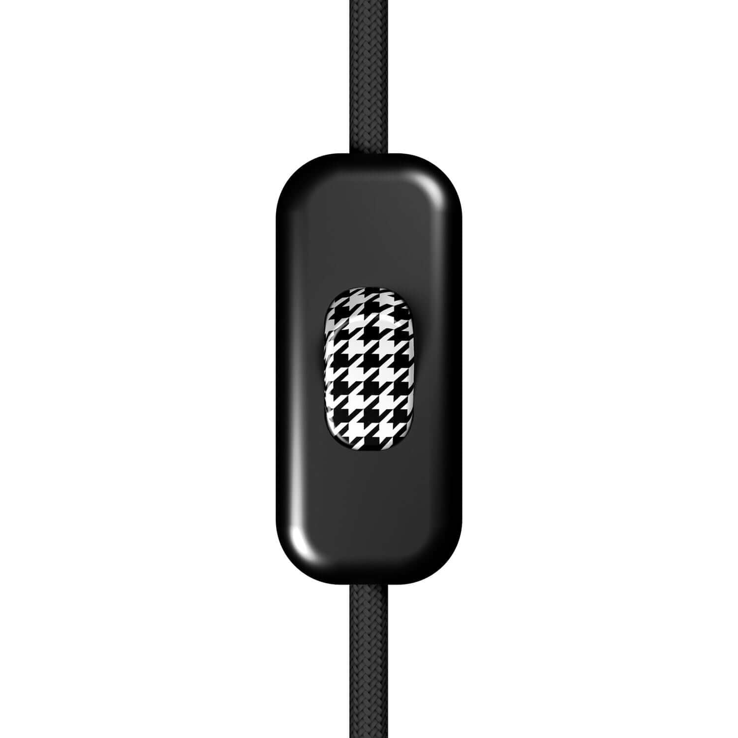 Interruttore Unipolare rompifilo Creative Switch Nero e pulsante Pied de poule