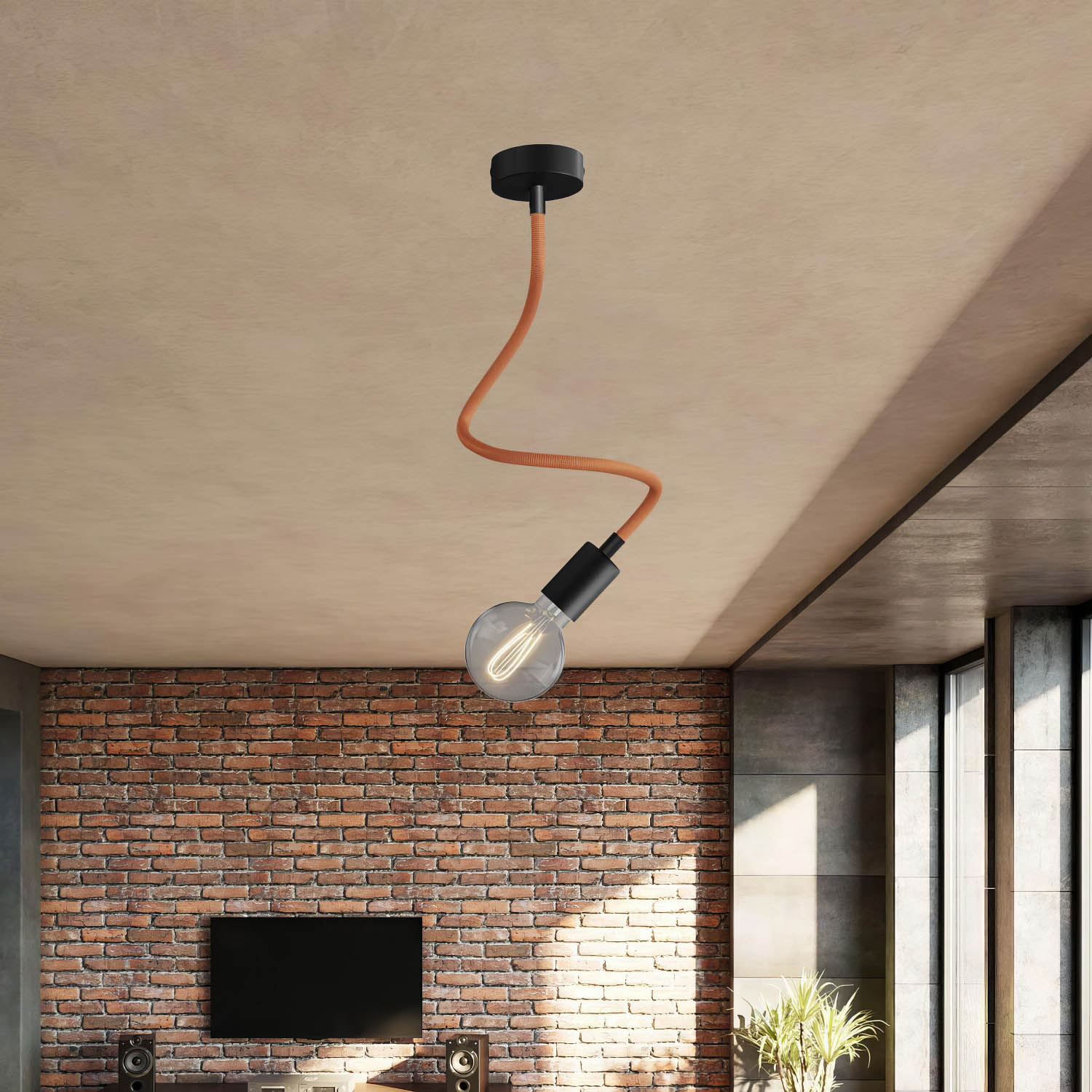 Kit Creative Flex tubo flessibile di estensione rivestito in tessuto RM74 Rame con terminali metallici Nero 60 cm