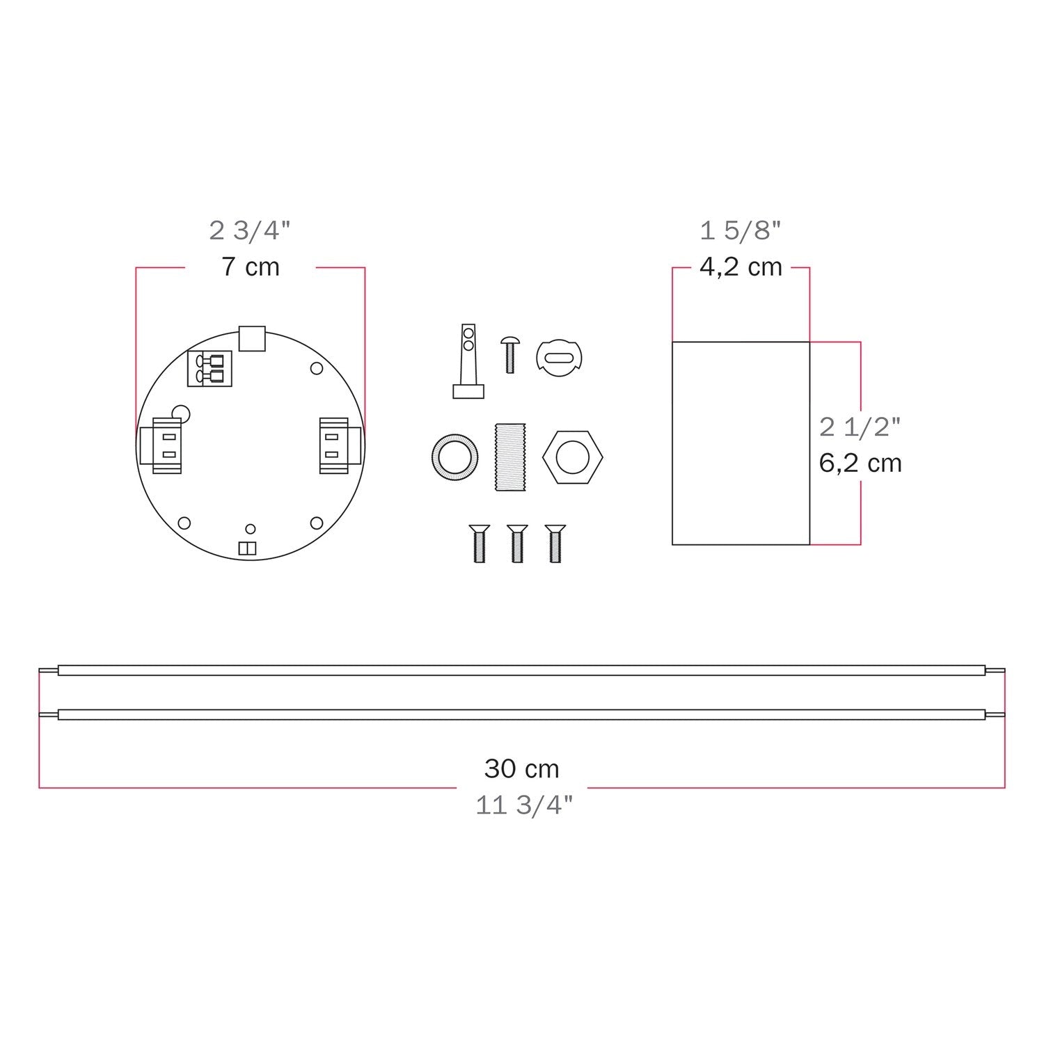 Kit elettronico per lampade a batteria 5V USB-C con portalampada E27 - Bronzo satinato