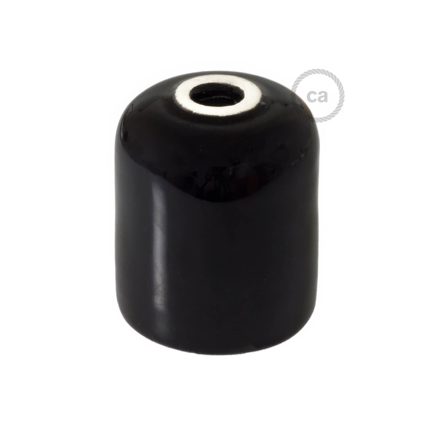 Kit portalampada E27 in ceramica - Nero