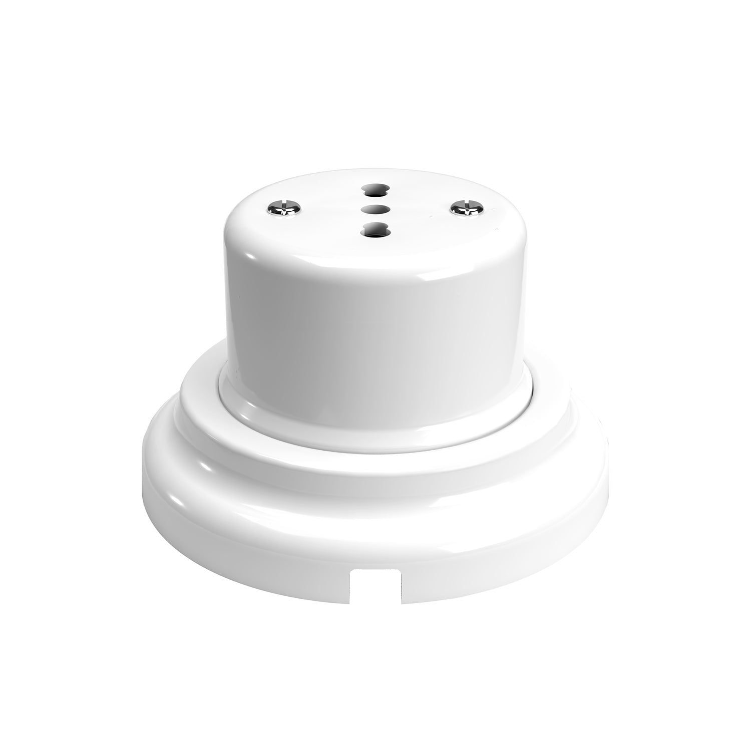 Kit presa bipasso italiana 10/16A da parete e base in porcellana - Bianco