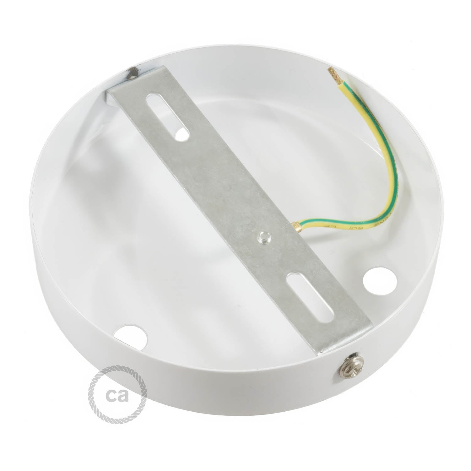 Kit rosone cilindrico in metallo a 3 fori - Bianco opaco Conico