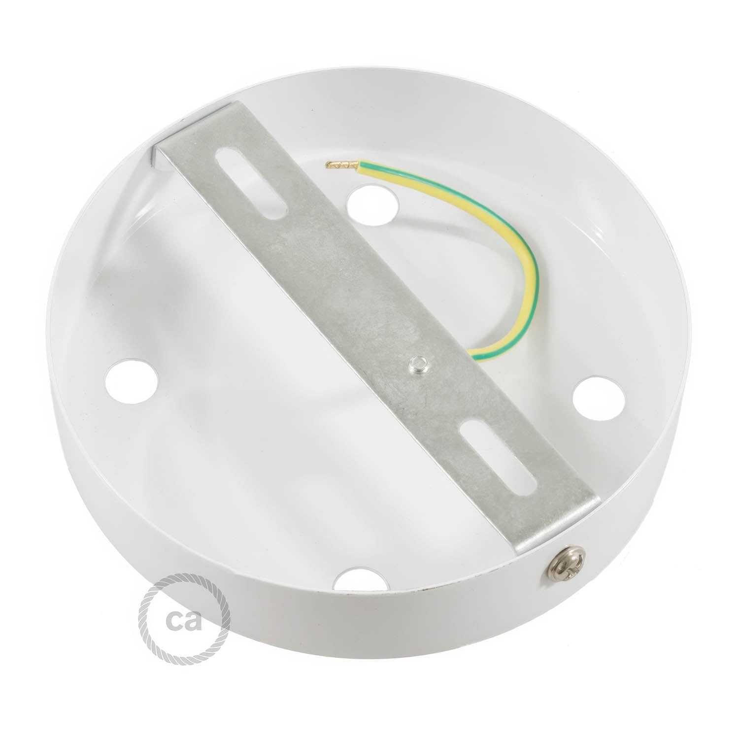 Kit rosone cilindrico in metallo a 4 fori - Bianco opaco Conico