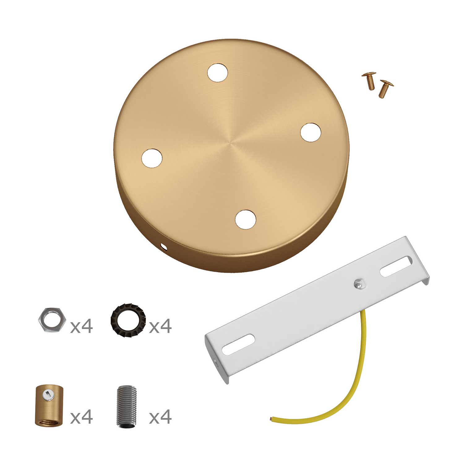 Kit rosone cilindrico in metallo a 4 fori - Bronzo satinato Cilindrico