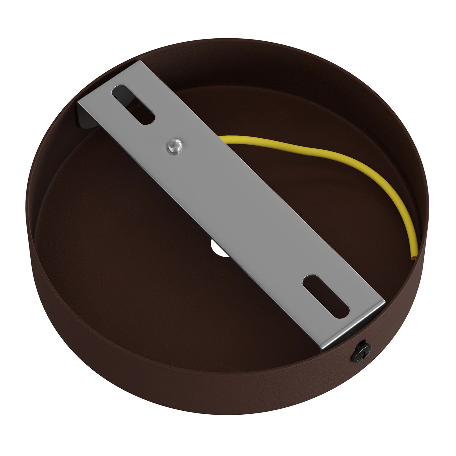 Kit rosone cilindrico in metallo con serracavo da 7 cm - Ruggine scura verniciata